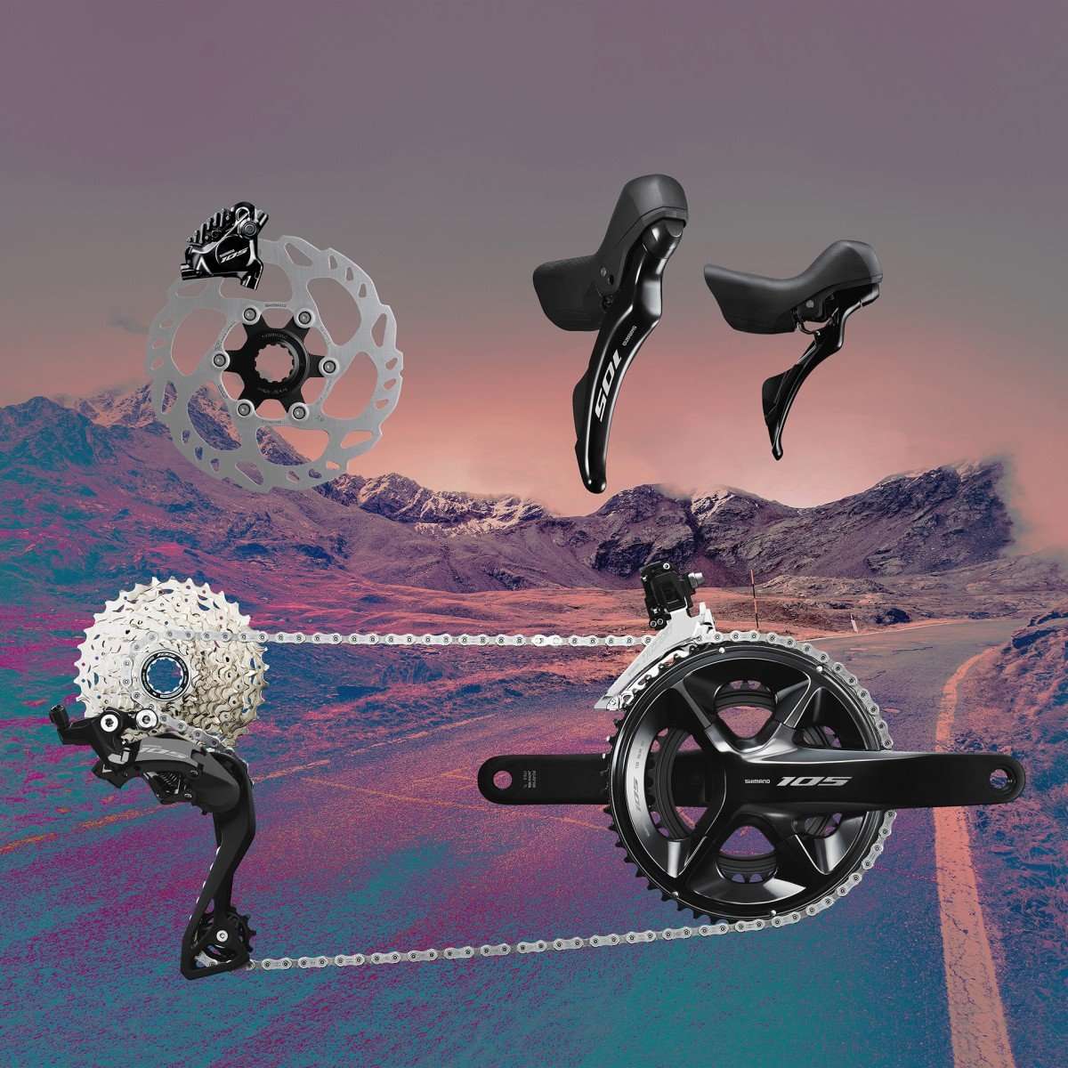 Shimano Groepset 105 2x12 7100 Mechanisch Disc OEM